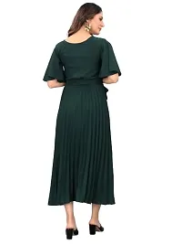 Stylish Green Crepe Dresses For Women-thumb2