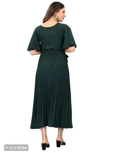 Stylish Green Crepe Dresses For Women-thumb3