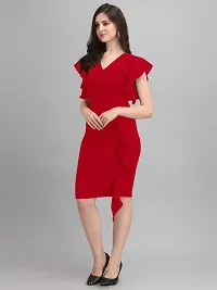 Stylish Red Rayon Dresses For Women-thumb3