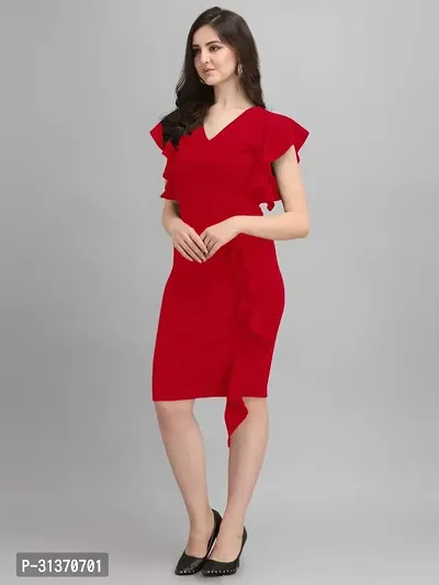 Stylish Red Rayon Dresses For Women-thumb4