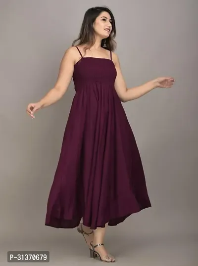 Stylish Purple Rayon Dresses For Women-thumb3