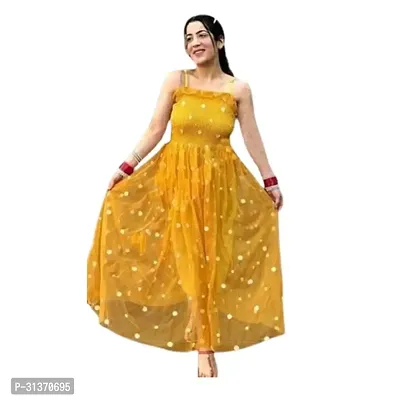 Stylish Yellow Net Dresses For Women