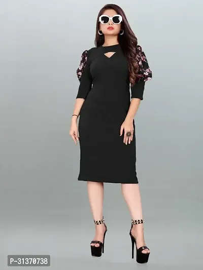 Stylish Black Cotton Blend Dresses For Women-thumb2