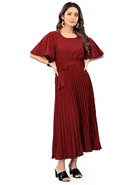 Stylish Maroon Crepe Dresses For Women-thumb2