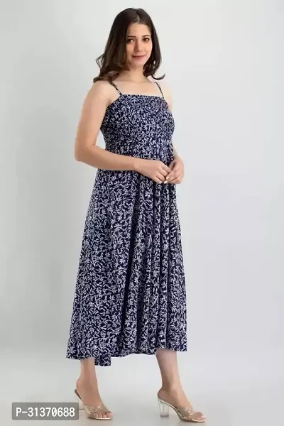 Stylish Blue Rayon Dresses For Women-thumb2