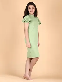 Stylish Green Wool Dress For Girls-thumb4