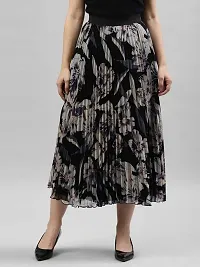 Elegant Multicoloured Crepe Printed Skirts For Women-thumb1