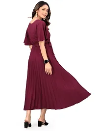 Stylish Purple Crepe Dresses For Women-thumb2