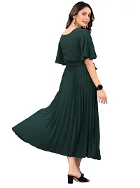 Stylish Green Crepe Dresses For Women-thumb3