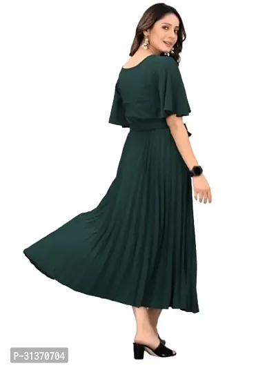 Stylish Green Crepe Dresses For Women-thumb4