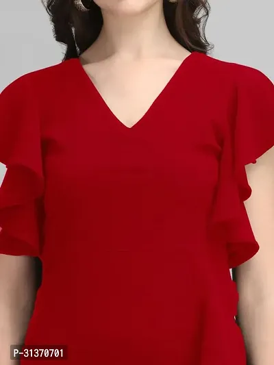 Stylish Red Rayon Dresses For Women-thumb5