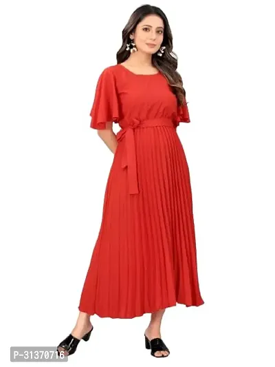 Stylish Red Crepe Dresses For Women