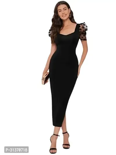 Stylish Black Cotton Blend Dresses For Women