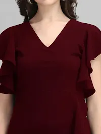 Stylish Maroon Rayon Dresses For Women-thumb3