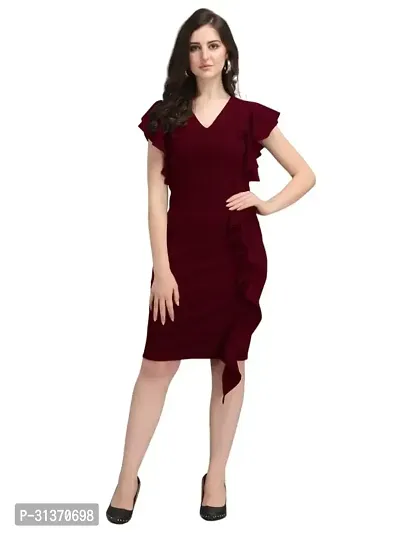 Stylish Maroon Rayon Dresses For Women-thumb0