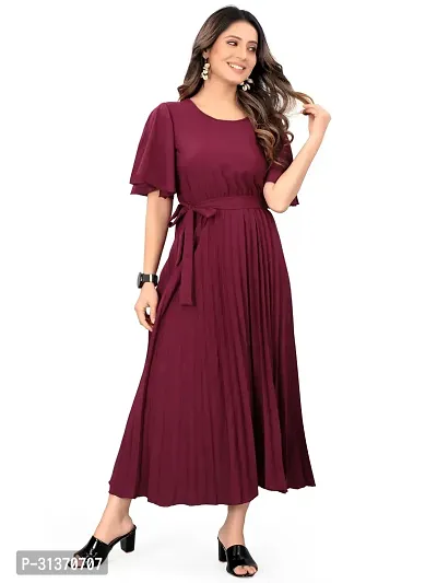 Stylish Purple Crepe Dresses For Women