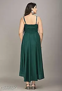 Stylish Green Rayon Dresses For Women-thumb1