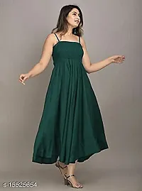 Stylish Green Rayon Dresses For Women-thumb2