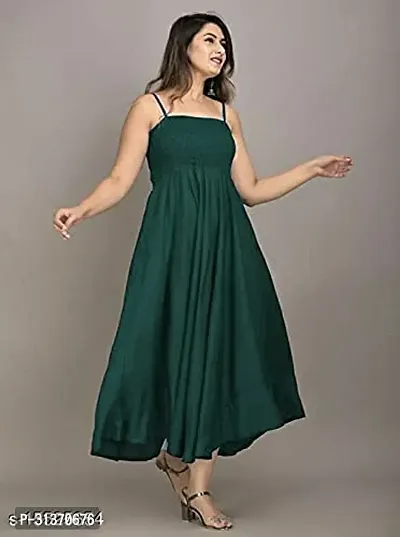 Stylish Green Rayon Dresses For Women-thumb4