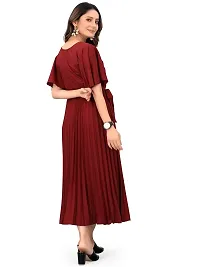 Stylish Maroon Crepe Dresses For Women-thumb1