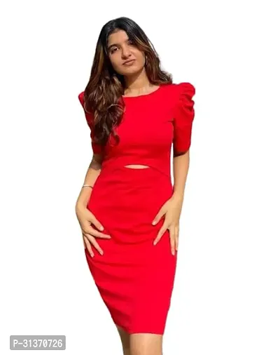 Stylish Red Cotton Blend Dresses For Women-thumb0