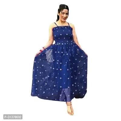 Stylish Navy Blue Net Dresses For Women