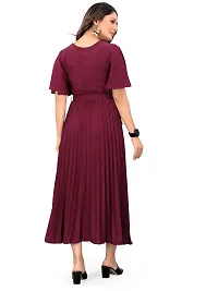 Stylish Purple Crepe Dresses For Women-thumb3