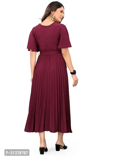 Stylish Purple Crepe Dresses For Women-thumb4