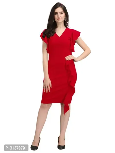 Stylish Red Rayon Dresses For Women-thumb0