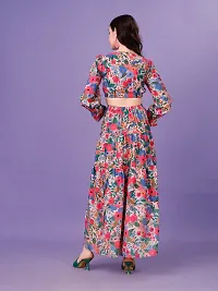 Stylish Crepe Printed Long Dress For Women-thumb2