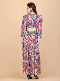 Stylish Multicoloured Polyester Printed Maxi Dress For Women-thumb1