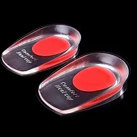 Zollyss 1 Pair Men Women Silicon Gel Heel Cushion Insoles Soles Relieve Foot Pain Protectors Spur Support Shoe pad High Heel Inserts-thumb4