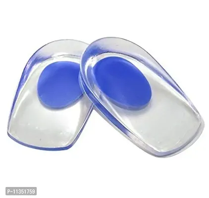 Zollyss 1 Pair Men Women Silicon Gel Heel Cushion Insoles Soles Relieve Foot Pain Protectors Spur Support Shoe pad High Heel Inserts-thumb0