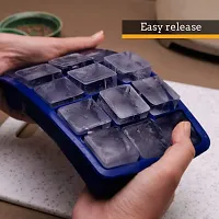Zollyss Ice Cube Trays, 2 Pack Large Silicone Ice Cube Tray, Ice Cube Molds, Easy-Release 15-Ice Each Trays Can Makes 30 Ice Cubes, Stackable Flexible, Multicolor-thumb2