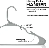 Zollyss Clothes Hanger Wardrobe Storage Organizer Rack (Pack of 10, Grey)-thumb4