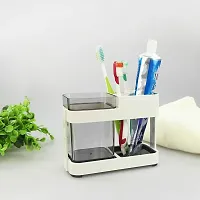 Zollyss Toothbrush Toothpaste Stand Holder With 1 Cup Bathroom Storage Organizer(acrylonitrile_butadiene_styrene)-thumb2