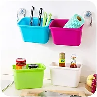 Zollyss Plastic Open-Top Kitchen Cabinet Door Hanging Trash Garbage Bin Can Rubbish Container (Random Colors)-thumb1