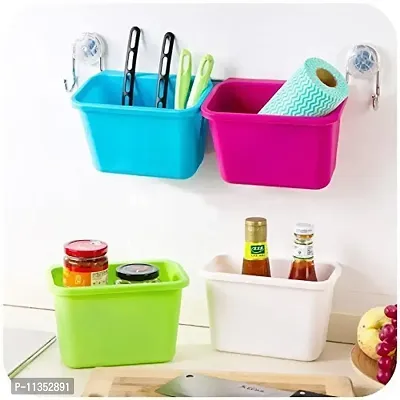 Zollyss Plastic Open-Top Kitchen Cabinet Door Hanging Trash Garbage Bin Can Rubbish Container (Random Colors)-thumb2