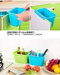 Zollyss Plastic Open-Top Kitchen Cabinet Door Hanging Trash Garbage Bin Can Rubbish Container (Random Colors)-thumb2