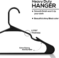 Zollyss Plastic Cloth Hanger for Clothes Hanger Wardrobe Storage Organizer Rack (Black, Pack of 20)-thumb2