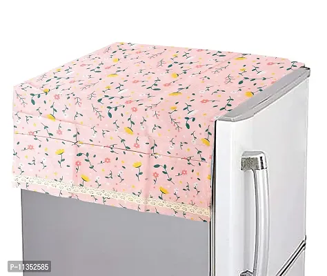 Zollyss Refrigerator Cover Sea Cotton Cloth Anti-dust Cover Fridge Towel dust Cover Freezer Refrigerator Desktop Sundries Washing Machine Organize Storage Bags (Pink)-thumb0