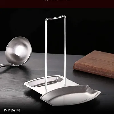 Zollyss Spoon Rest and Pot Lid Holder, Stainless Steel Pan Pot Cover Lid Rack Shelf Stand Holder Spoon Holder Utensil Rest Stove Organizer Storage Soup Spoon Rests Kitchen Tool-thumb2