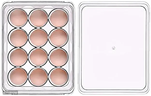 Gade Stackable Acrylic Covered Egg Storage Box or Egg Trays for Refrigerator, Carrier Bin - Holds 12 Eggs - 1 Pack - Clear-thumb5