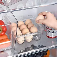 Gade Stackable Acrylic Covered Egg Storage Box or Egg Trays for Refrigerator, Carrier Bin - Holds 12 Eggs - 1 Pack - Clear-thumb2