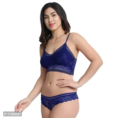 Lenriza Lace Non Padded Wirefree Bra and Panty Set for Woman-thumb4