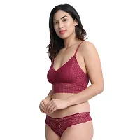 Lenriza Light Padded Full Coverage Non Wired Cotton Bra and Panty Set for Girls Women's-thumb1