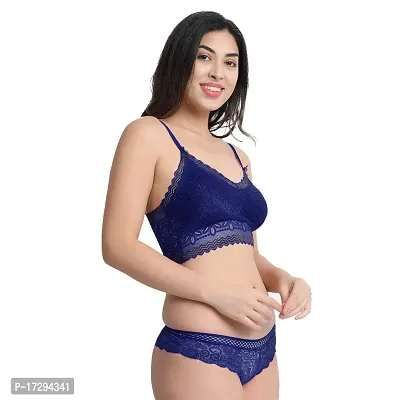 Lenriza Lace Non Padded Wirefree Bra and Panty Set for Woman-thumb5