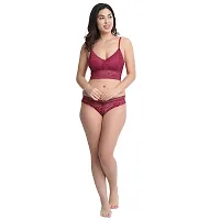Lenriza Light Padded Full Coverage Non Wired Cotton Bra and Panty Set for Girls Women's-thumb3
