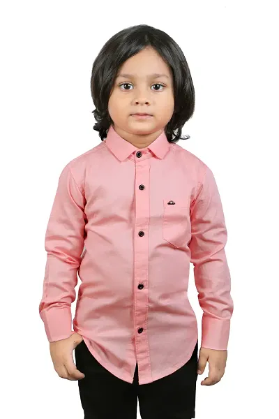 Cresale Cotton Fullsleeve Casual Shirt Plain Shirt for Kid's Boy's Kids Shirt for All Ocation Regular Fit