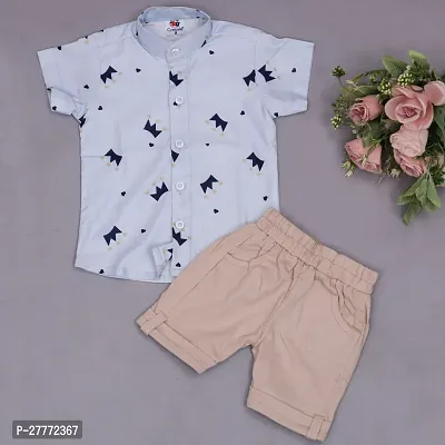 Lenriza Kids Sky color Shirt  Shorts for Baby Boy and Baby Girl set of 1-thumb0